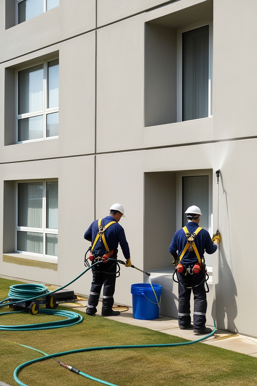 Hommes qui nettoie une façade Amnéville